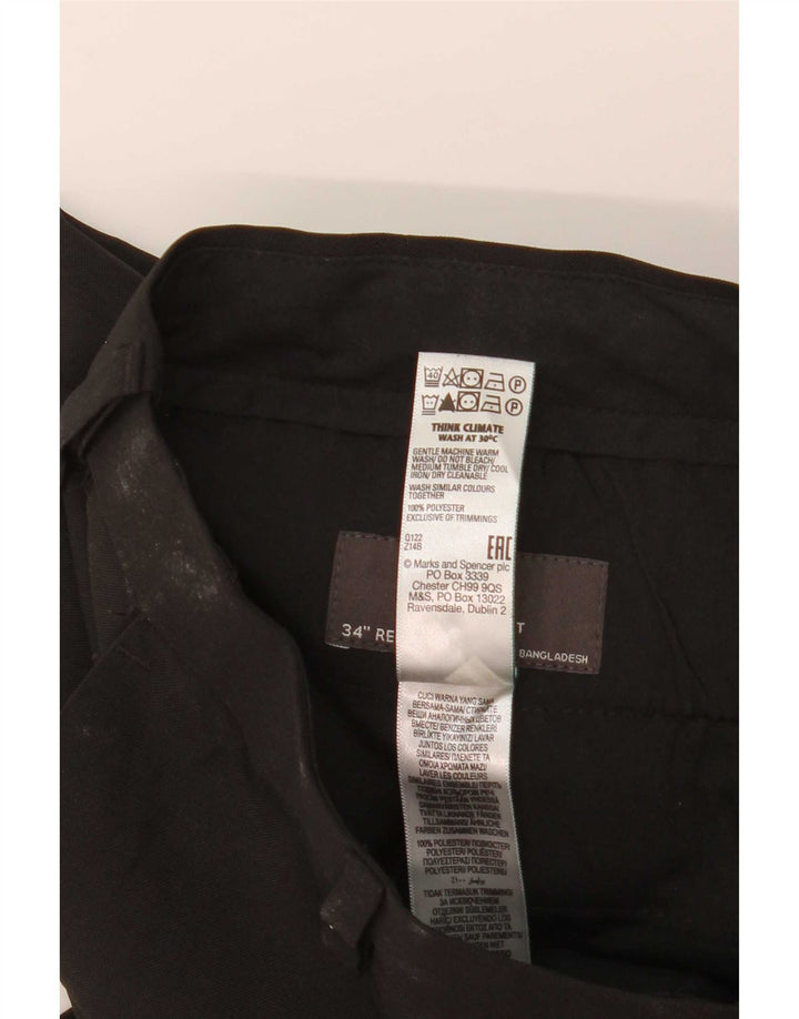 Marks & Spencer Herren-Chinohose mit gerader Passform und normaler Passform, W34, L31, Schwarz