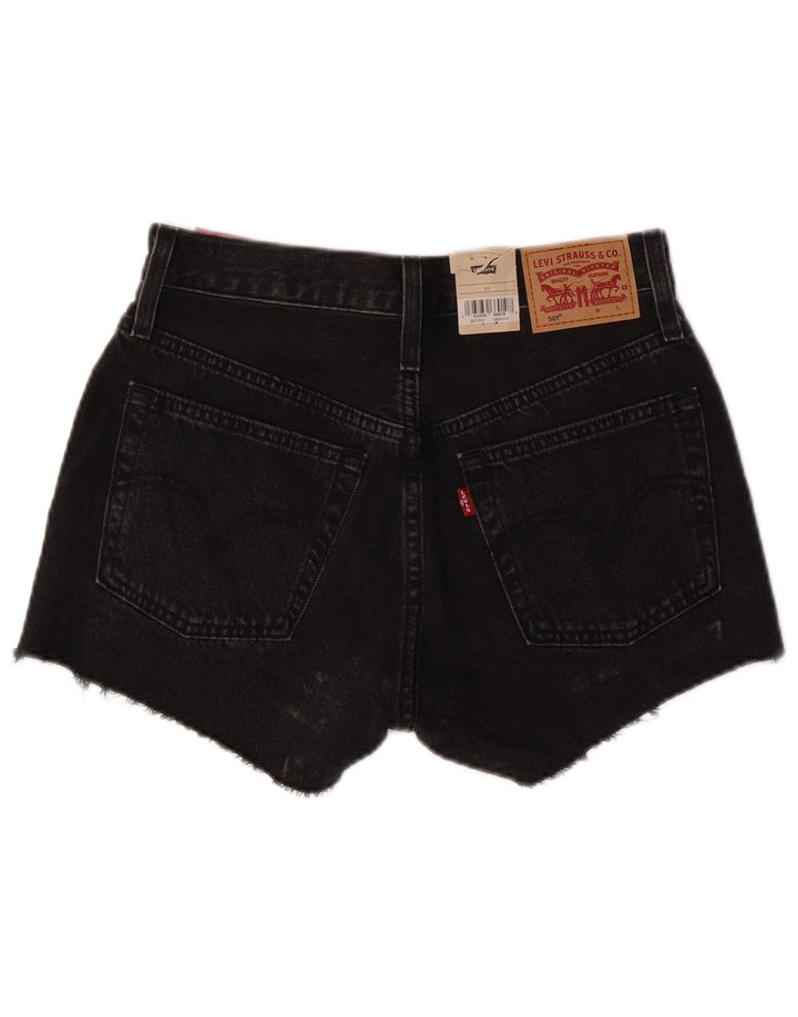 LEVI'S Damen 501 Jeansshorts W25 XS Schwarze Baumwolle
