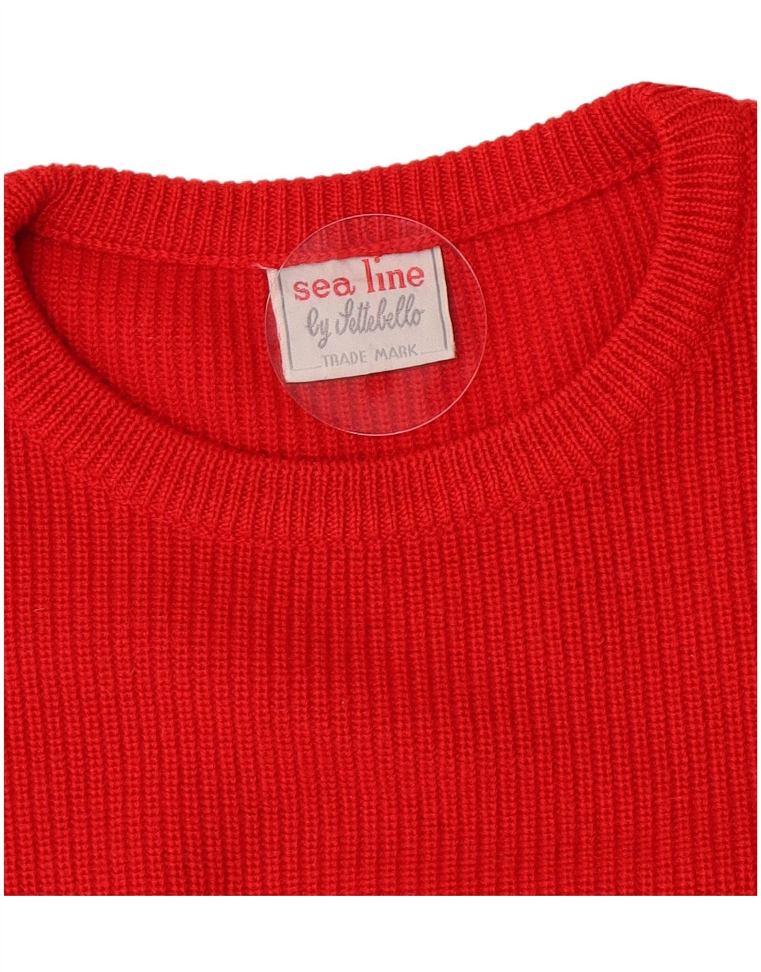 Vintage Herren-Pullover mit Rundhalsausschnitt, Mittelrote Schurwolle