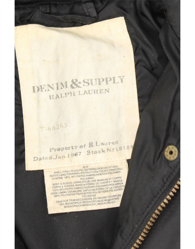 RALPH LAUREN Womens Hooded Padded Jacket UK 10 Small Black Nylon Vintage Ralph Lauren and Second-Hand Ralph Lauren from Messina Hembry 