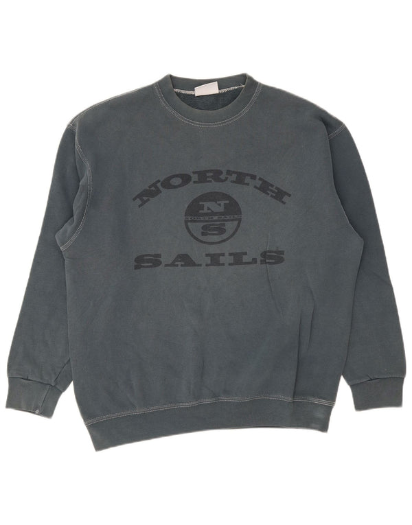 North Sails Herren Grafik-Sweatshirt-Pullover Mittelblau