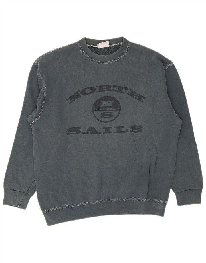 North Sails Herren Grafik-Sweatshirt-Pullover Mittelblau