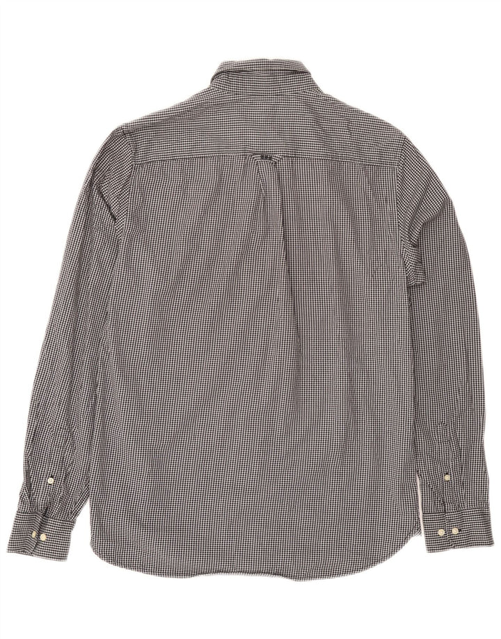 Superdry Herren-Hemd aus mittelschwarzer Gingham-Baumwolle