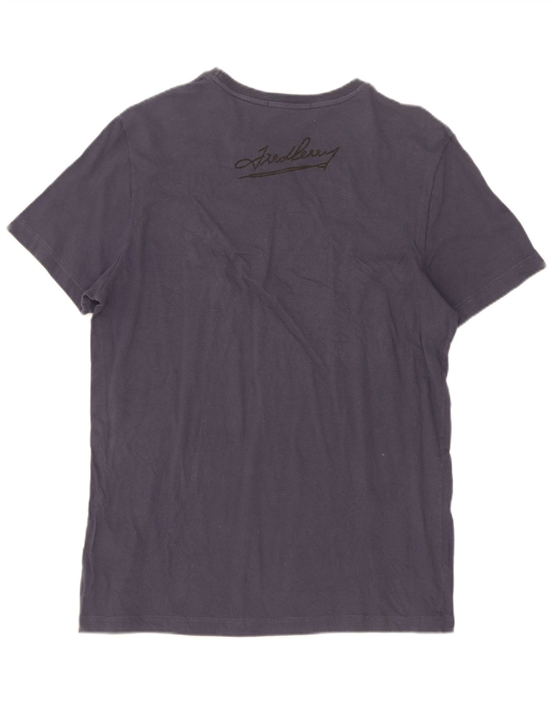 Fred Perry Herren T-Shirt Top Large Marineblau Baumwolle