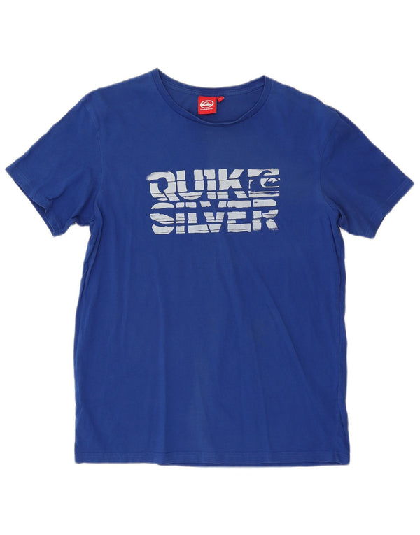 Quiksilver Herren-T-Shirt mit Grafik, Größe L, aus blauer Baumwolle