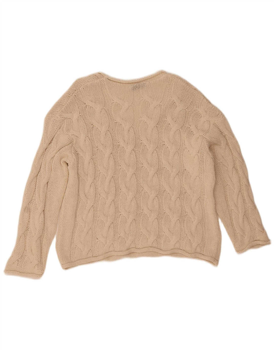 Zara Damen-Pullover, übergroß, V-Ausschnitt, Gr. 10, Größe S, gebrochenes Weiß