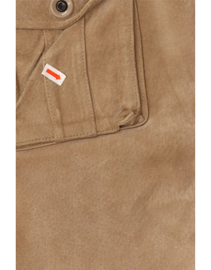 JOHN F GEE Herren-Cargohose aus Wildleder, gerade, EU 50, Größe L, W34, L32, Beige