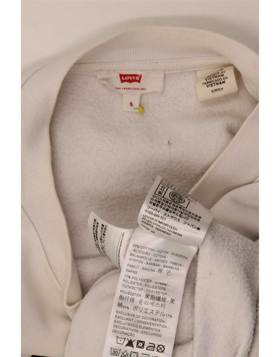 Levi's Damen Crop Graphic Übergroßer Sweatshirt-Pullover, Gr. 10, Größe S, Weiß