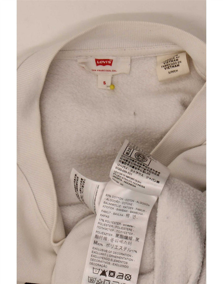 Levi's Damen Crop Graphic Übergroßer Sweatshirt-Pullover, Gr. 10, Größe S, Weiß