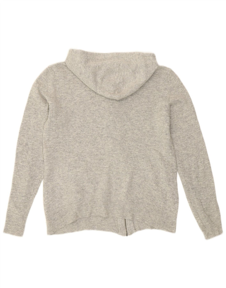 Superdry Damen-Cardigan mit Kapuze, UK 14, mittelgraue Wolle