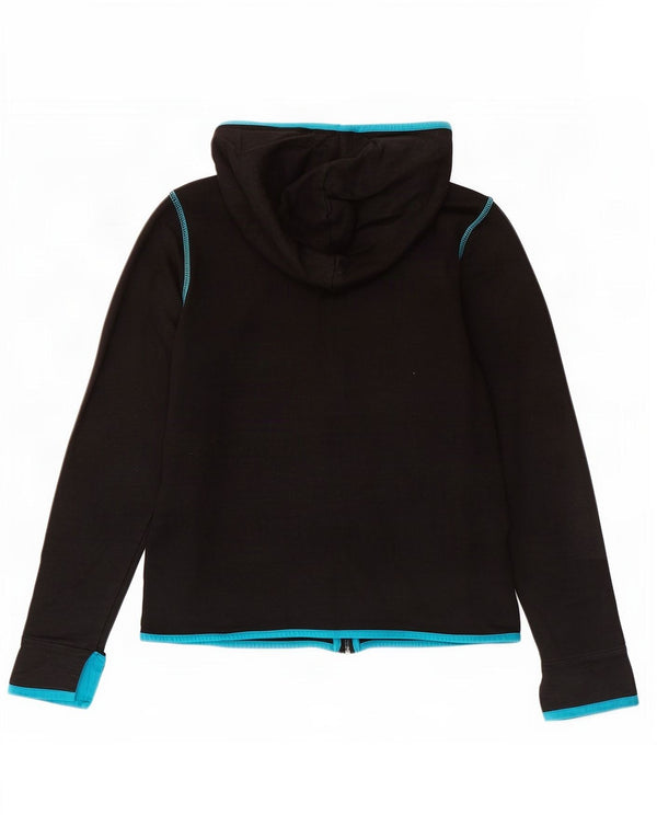 Diadora Damen-Kapuzenpullover mit Reißverschluss, UK 12, Mittelschwarz, Colourblock-Baumwolle