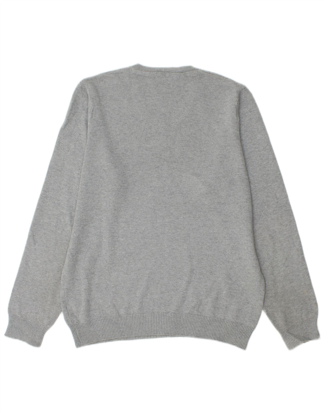 Marks & Spencer Herren Blue Harbor V-Ausschnitt Pullover Pullover Small Grau Baumwolle