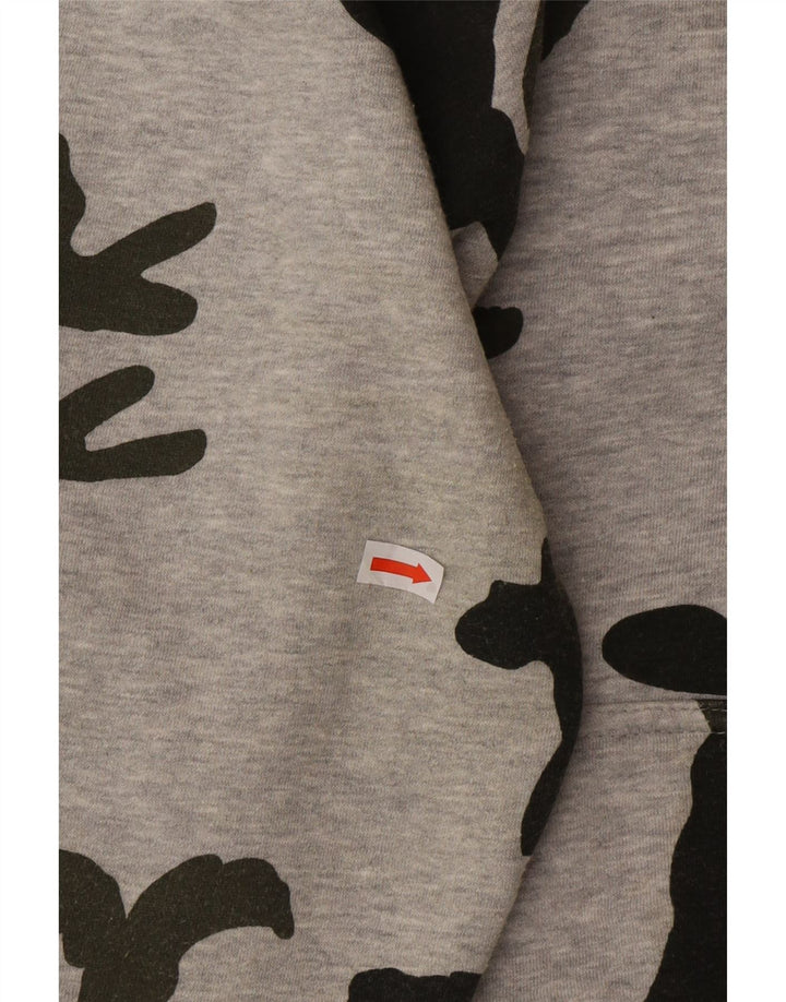 Nike Herren-Kapuzenpullover mit Reißverschluss, groß, graue Camouflage-Baumwolle