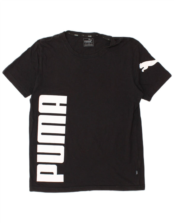 Puma Herren Grafik T-Shirt Top Small Schwarz