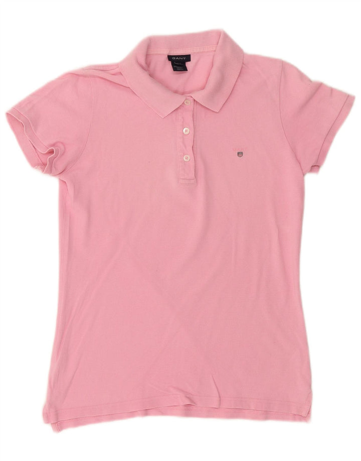 Gant Damen Poloshirt UK 14 Mittelrosa Baumwolle