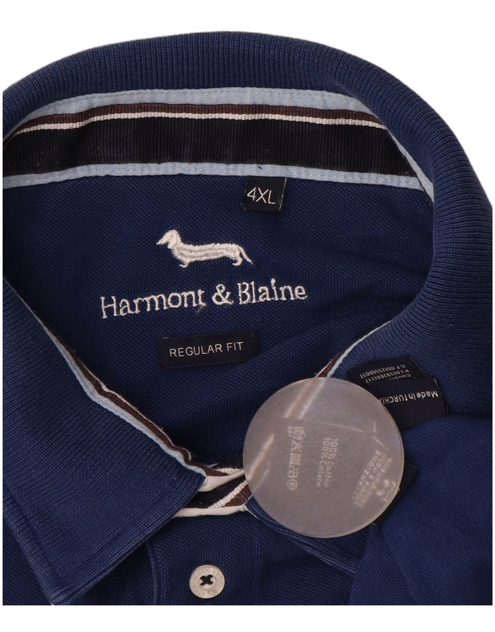 HARMONT & BLAINE Herren-Poloshirt mit normaler Passform, 4XL, Marineblau, Baumwolle
