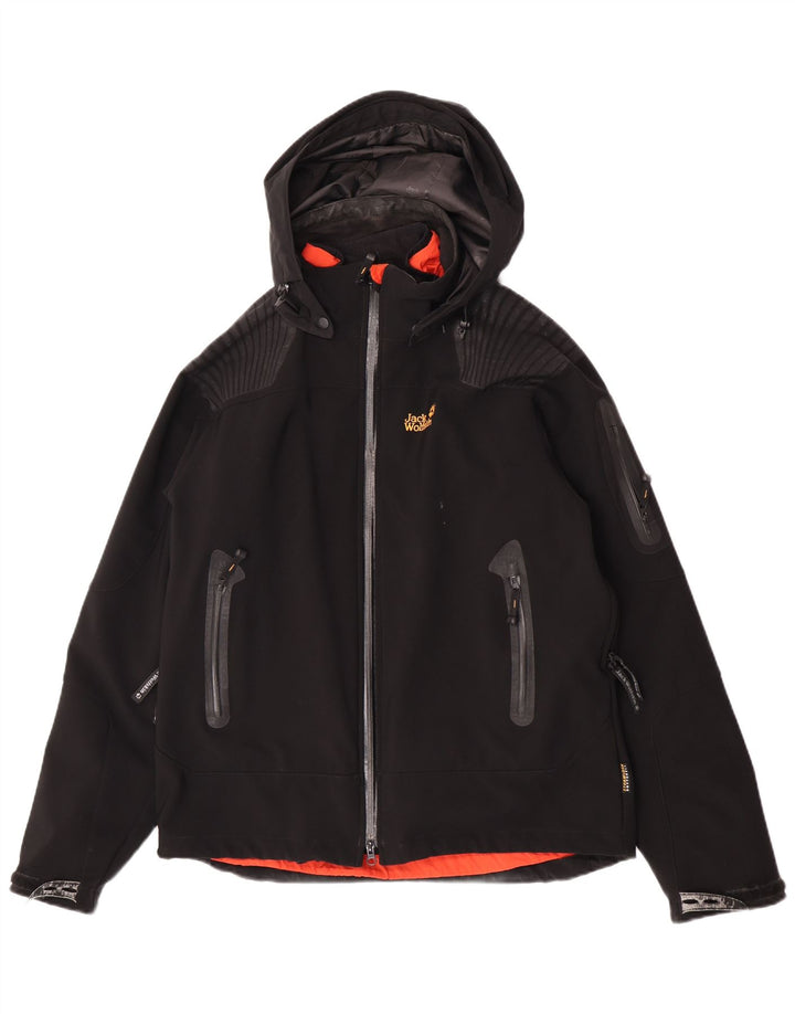 Jack Wolfskin Herren-Windbreakerjacke mit Kapuze, UK 40/42, Größe L, Schwarz, Polyester