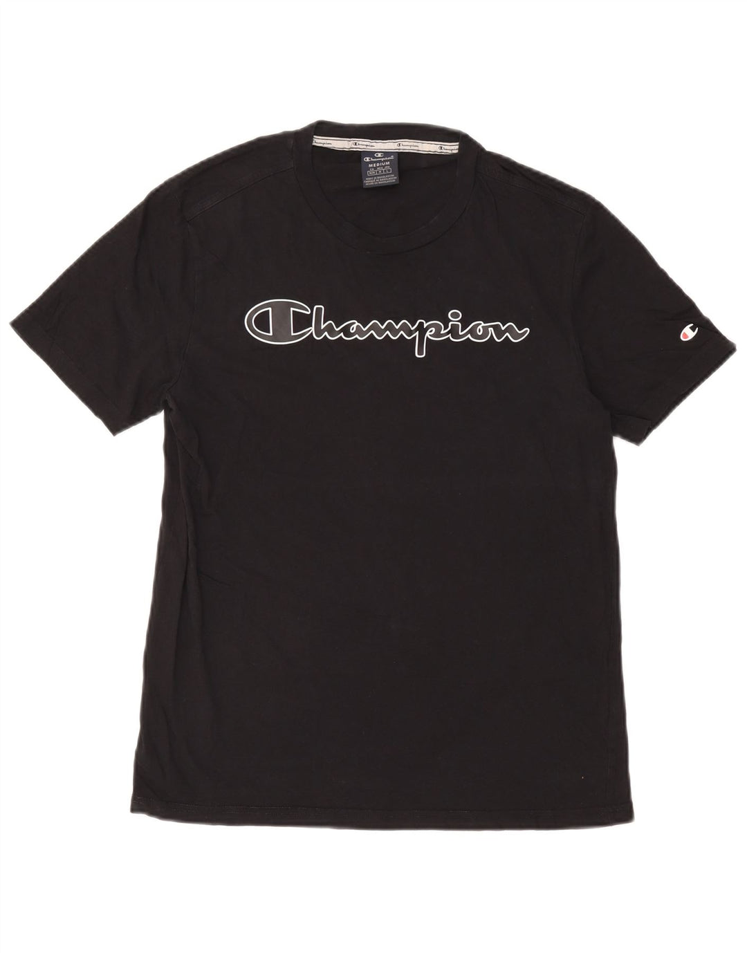 Champion Herren-T-Shirt mit Grafik, mittelschwarze Baumwolle