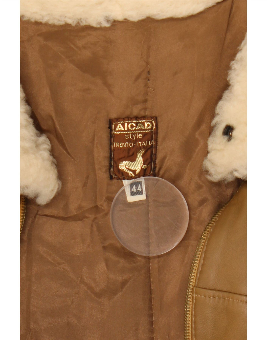 Aicad Damen Übergroße Lederjacke IT 44 Mittelbraun