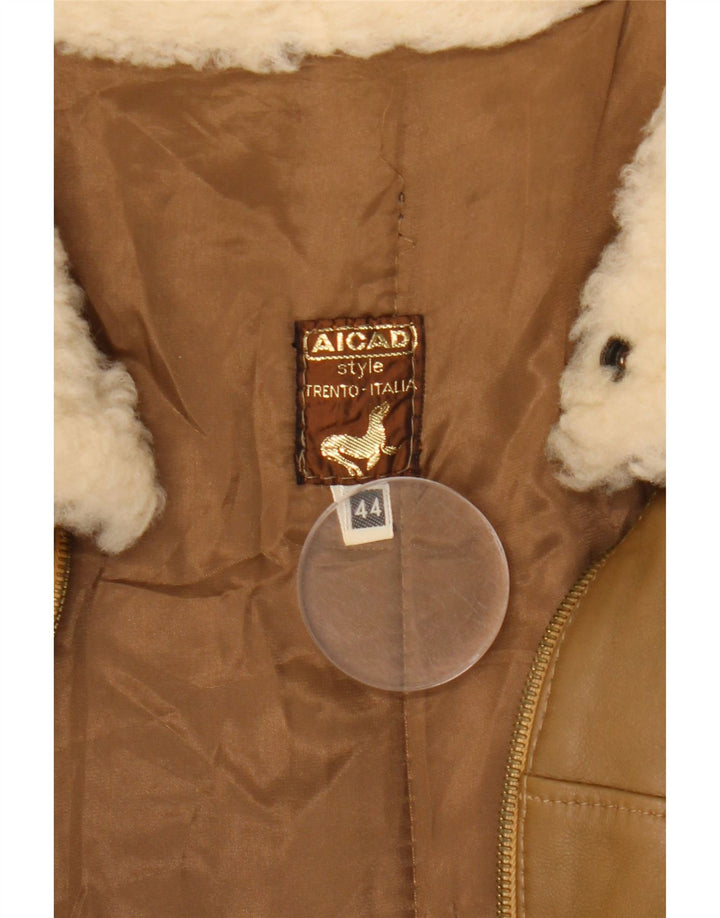 Aicad Damen Übergroße Lederjacke IT 44 Mittelbraun