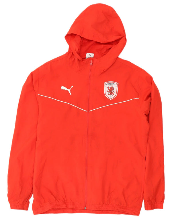 Puma Herren Berwick City Kapuzen-Trainingsanzug-Top-Jacke, großes rotes Polyester