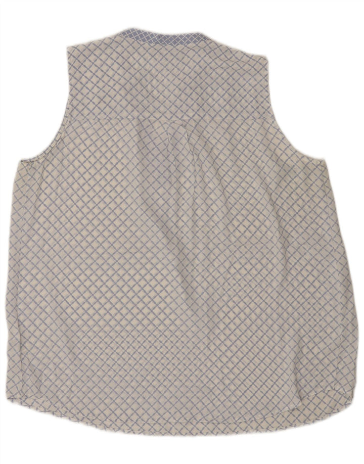 Marks & Spencer Damen ärmelloses Blusenoberteil UK 16 Large Blau Geometrisch