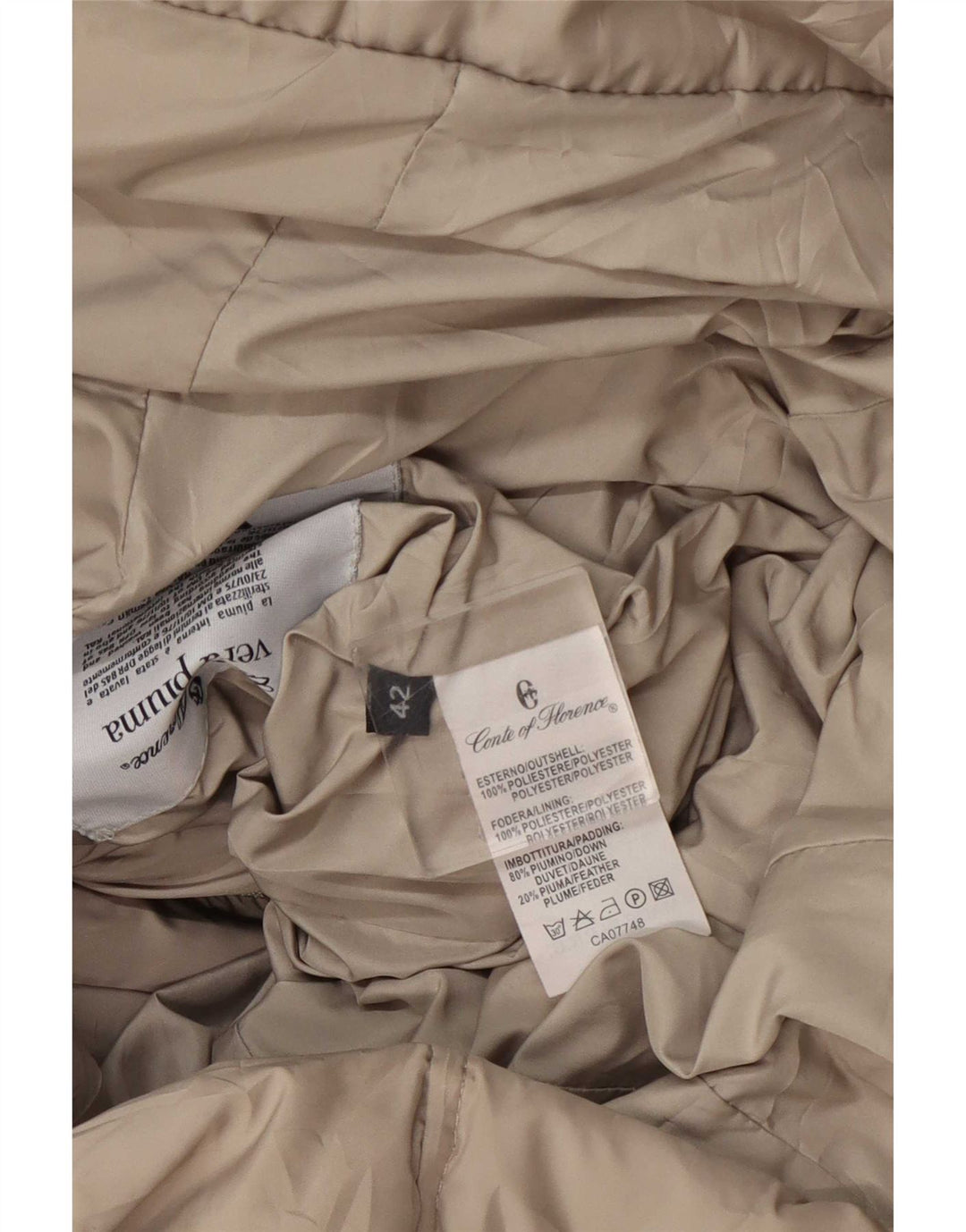 Conte of Florence Wattierter Damenmantel IT 42 Mittelbeige Polyester