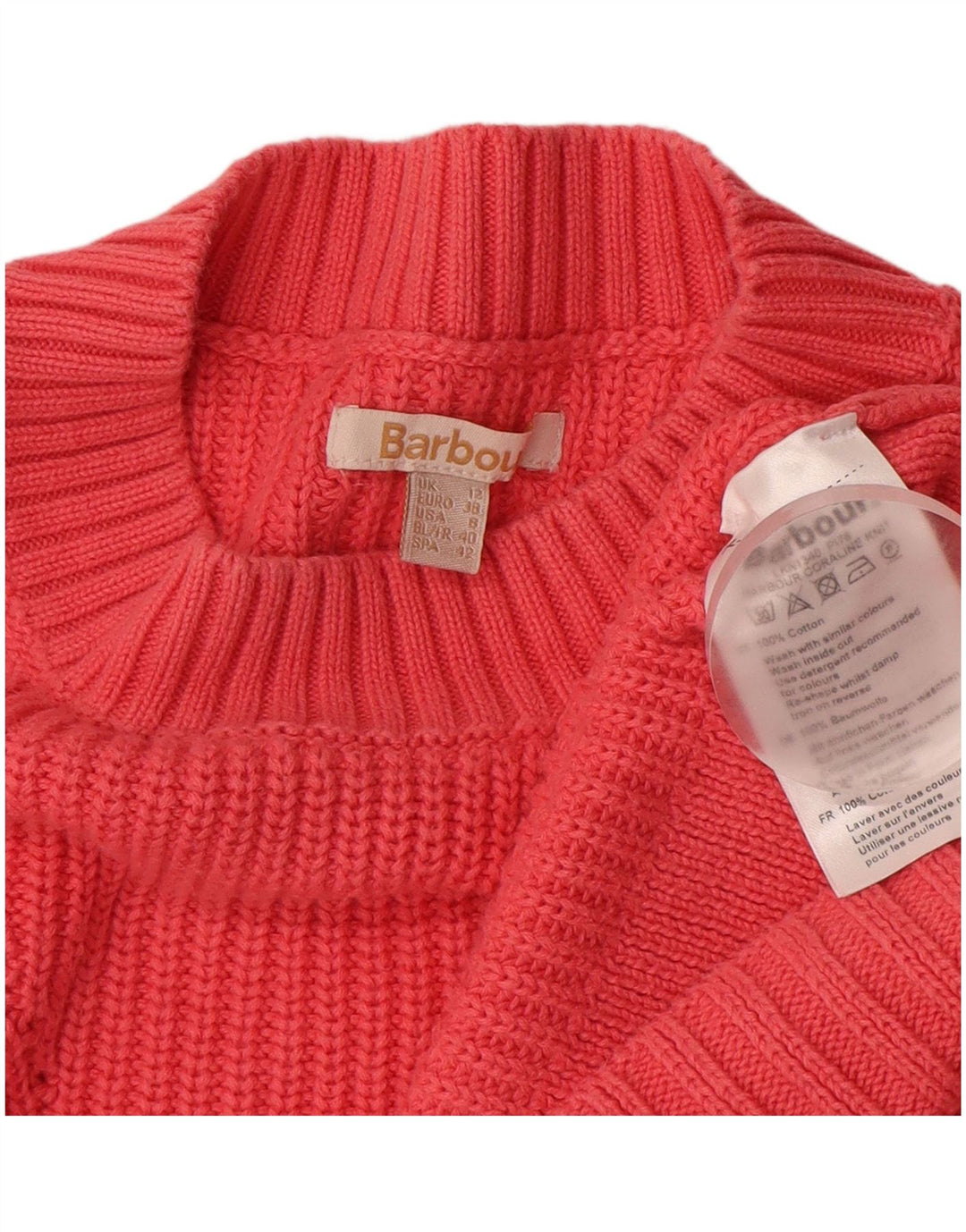 BARBOUR Damen Übergroßer Pullover mit Rundhalsausschnitt, UK 12, Mittelrosa