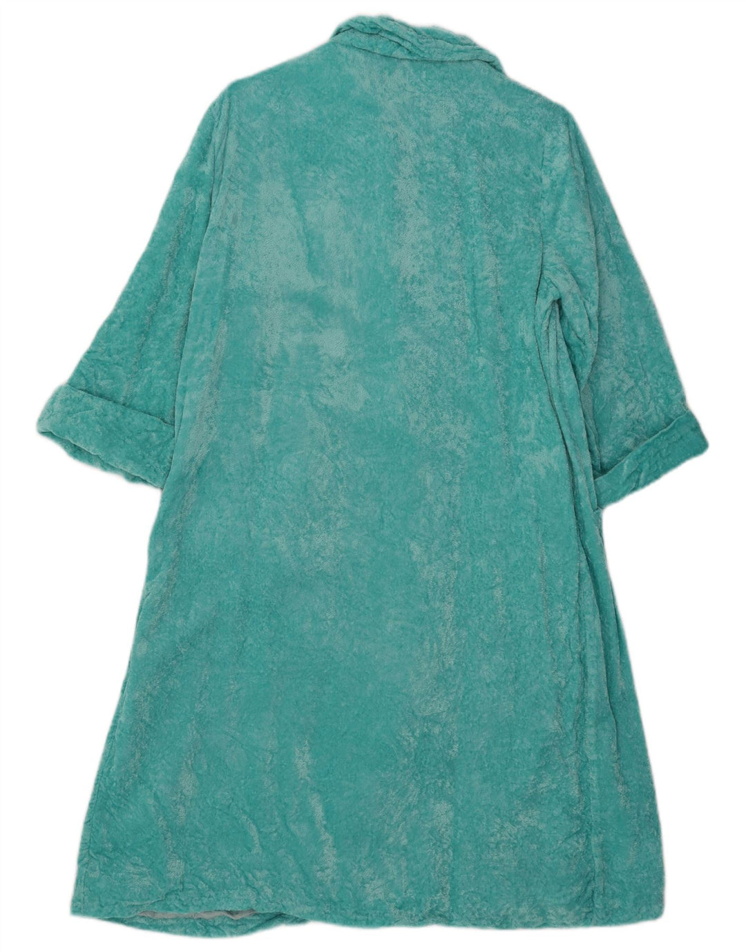 Vintage Damen Velour Robe Kleid UK 14 Mittelblau