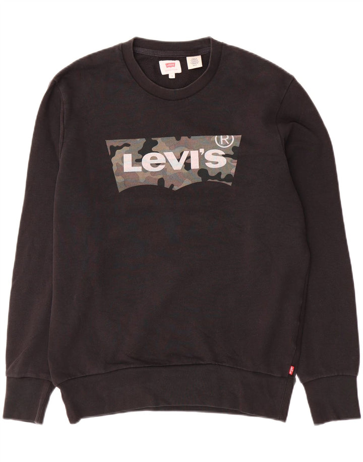 Levi's Herren-Sweatshirt mit Grafik, Größe S, schwarze Baumwolle