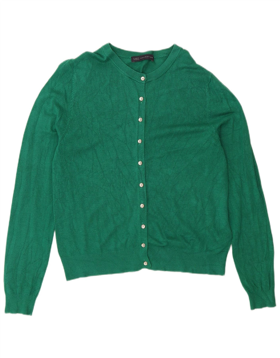 Marks & Spencer Damen-Cardigan-Pullover UK 12 Mittelgrüne Viskose