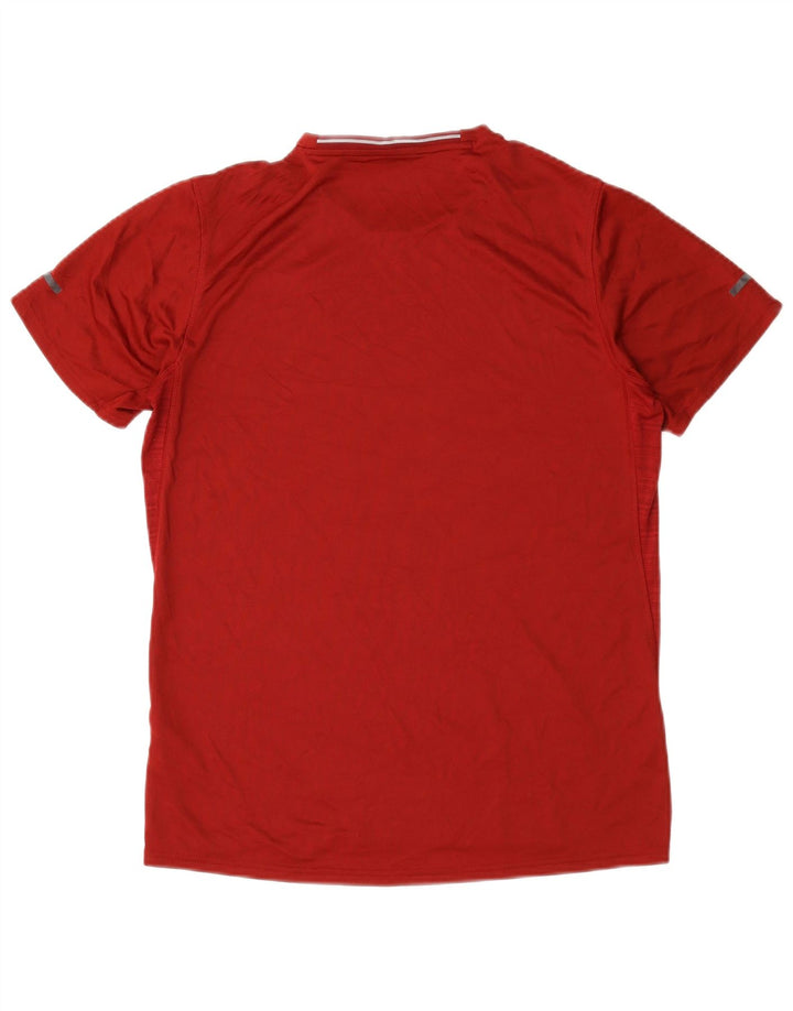 Adidas Herren Climalite T-Shirt Top Mittelrot gestreift Polyester