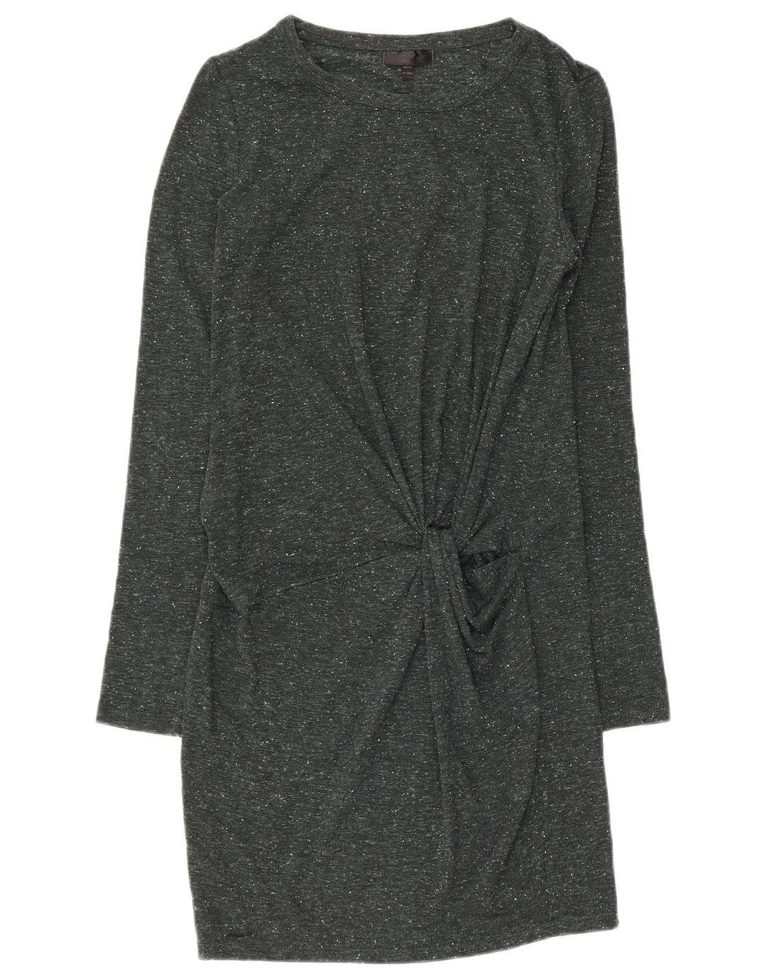 Topshop Damen-Etuikleid mit langen Ärmeln, Gr. 10, Größe S, grün geflecktes Polyester