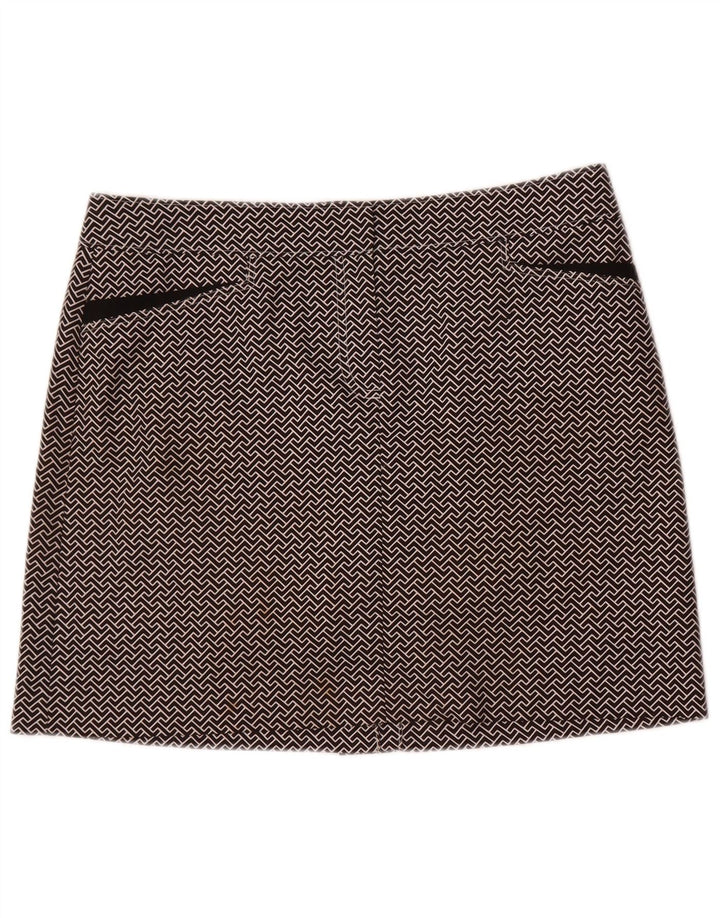 Izod Womens Golf Minirock US 8 Medium W32 Schwarzes geometrisches Polyester