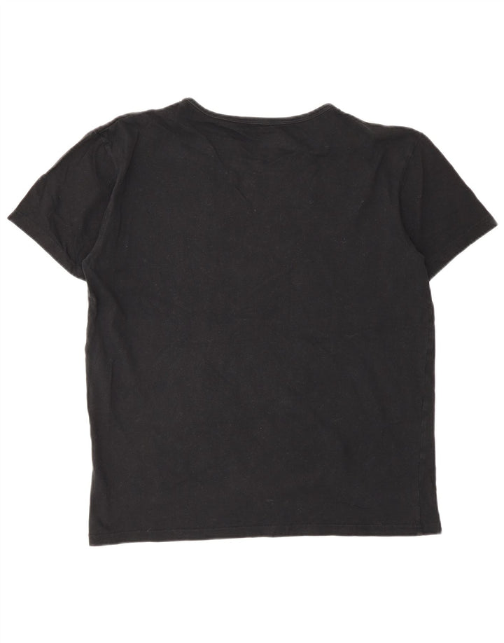 Paul Smith Damen T-Shirt Top UK 14 Medium Schwarz Baumwolle