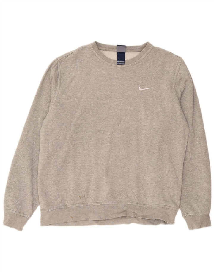 Nike Herren-Sweatshirt-Pullover, große grau gefleckte Baumwolle
