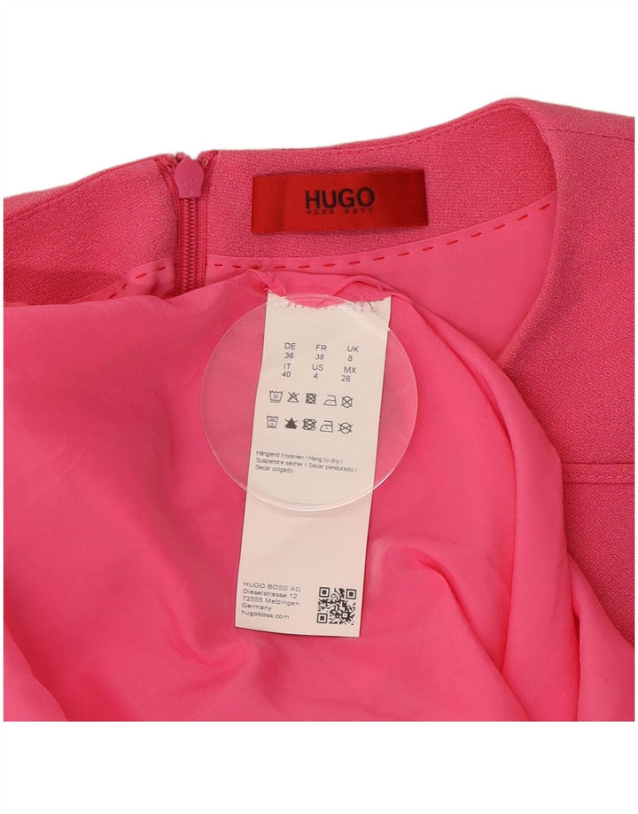 Hugo Boss Damen Etuikleid UK 8 Small Rosa Polyester