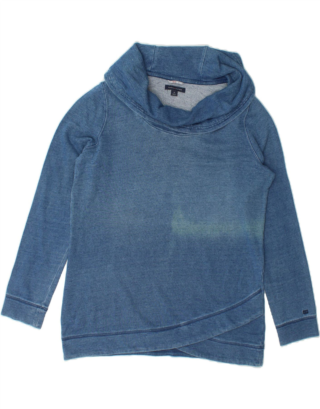 TOMMY HILFIGER Womens Sweatshirt Jumper UK 14 Medium Blue Cotton Vintage Tommy Hilfiger and Second-Hand Tommy Hilfiger from Messina Hembry 