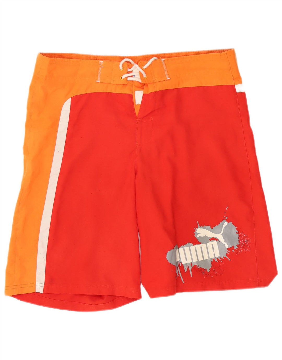 Puma Herren-Badeshorts mit Grafik, Mittelrot, Farbblock