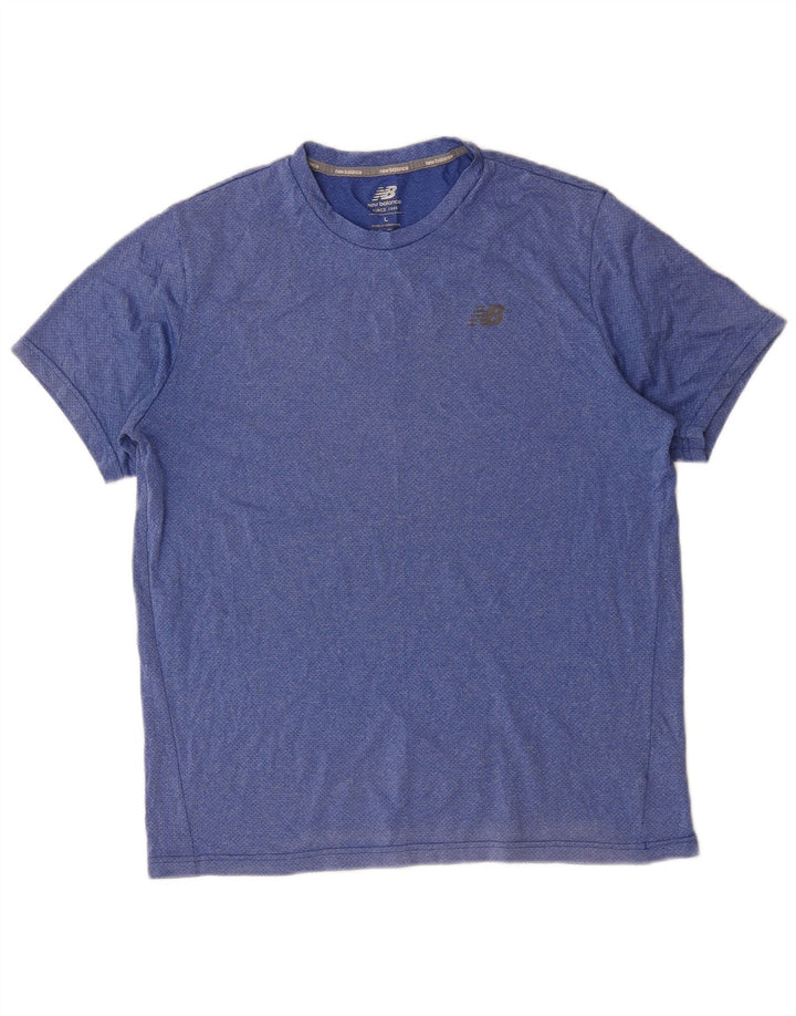New Balance Herren T-Shirt Top Large Blau Polyester