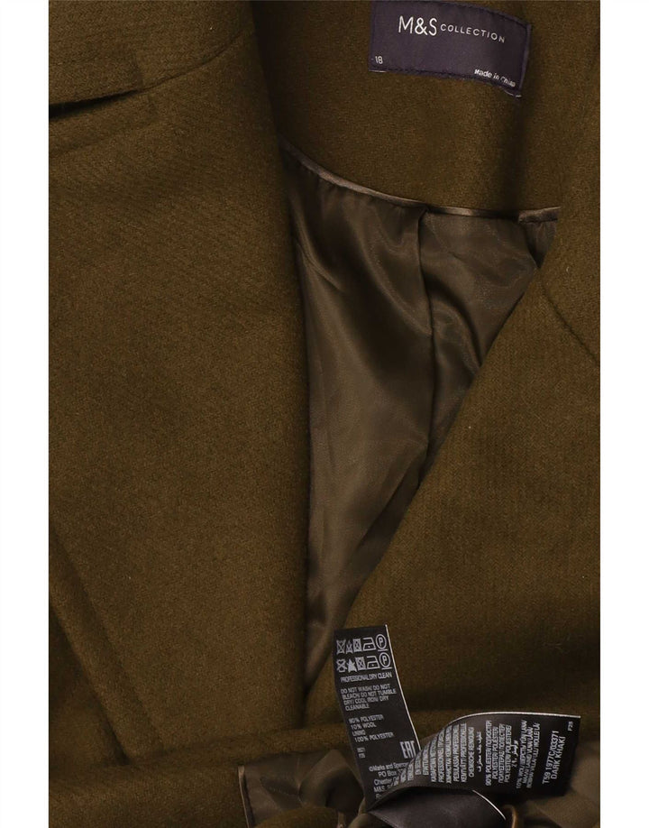 Marks & Spencer Damen Pea Coat UK 18 XL Khaki Polyester