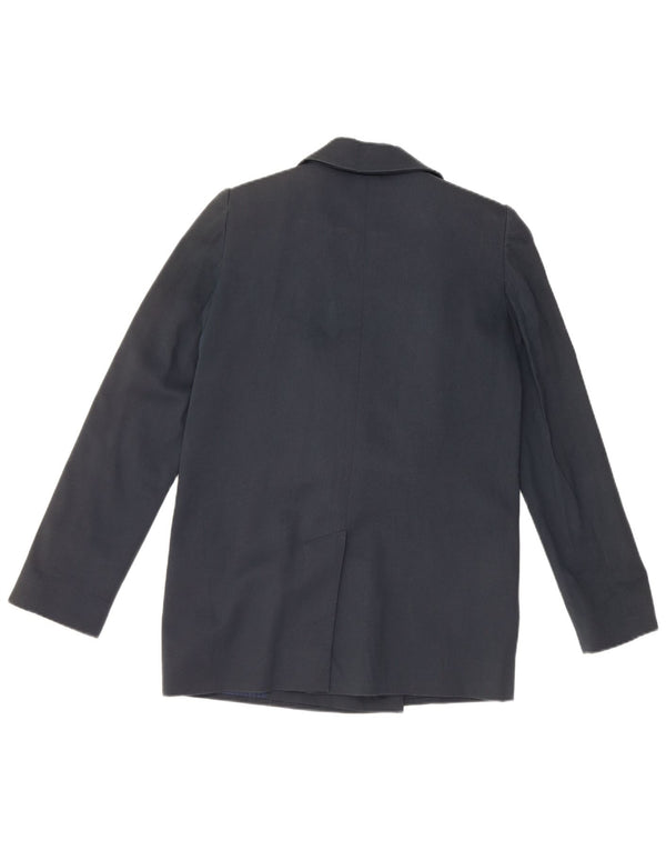 Red Valentino Damen-Blazer mit 1 Knopf, UK 12, mittelmarineblaue Baumwolle