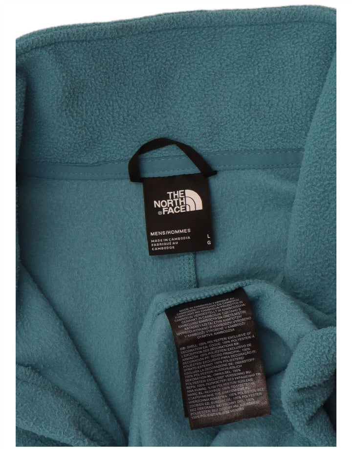 The North Face Herren-Fleecepullover mit Reißverschluss am Hals, großes, blaues Polyester