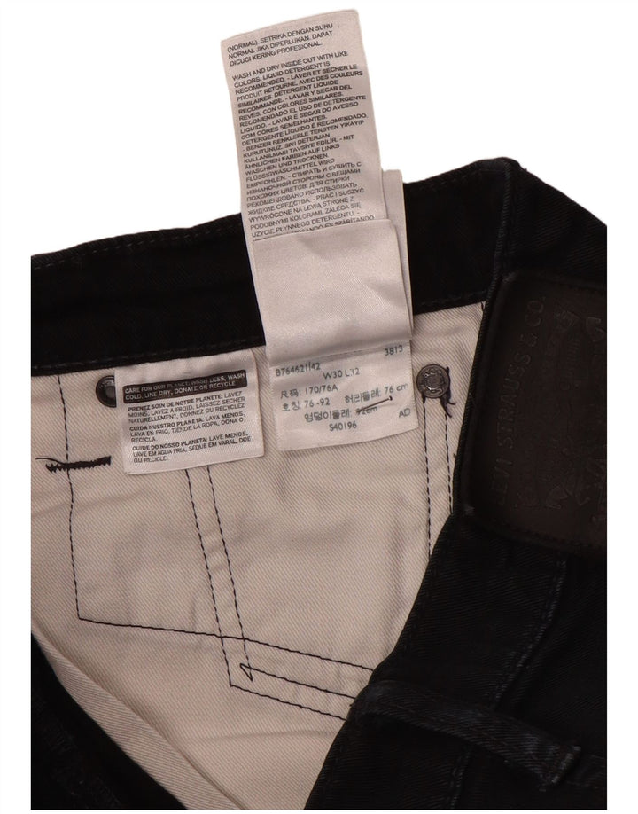 Levi's Herren Straight Jeans W30 L32 Schwarze Baumwolle