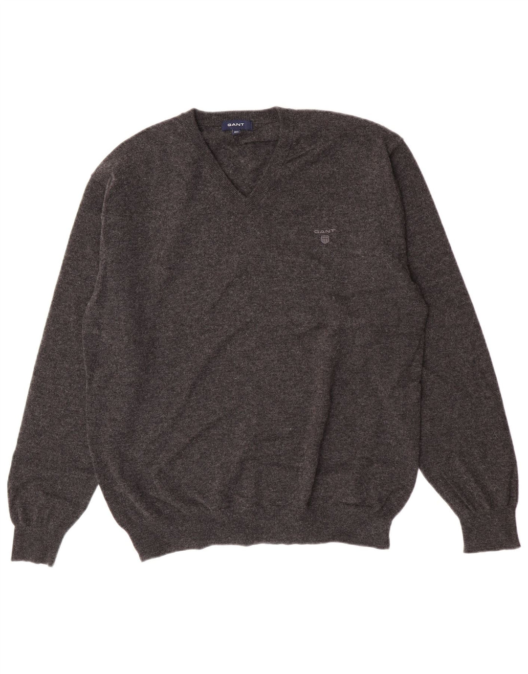 Gant Herren-Pullover mit V-Ausschnitt, 2XL, graue Lammwolle