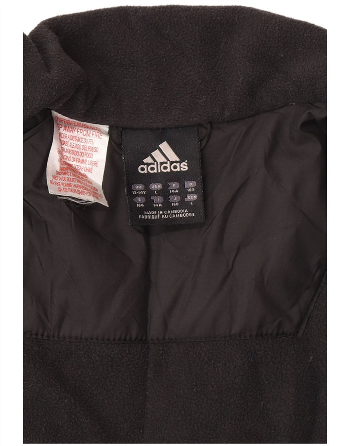 Adidas Jungen-Windbreaker-Mantel mit Grafik, 13–14 Jahre, schwarzes Polyamid