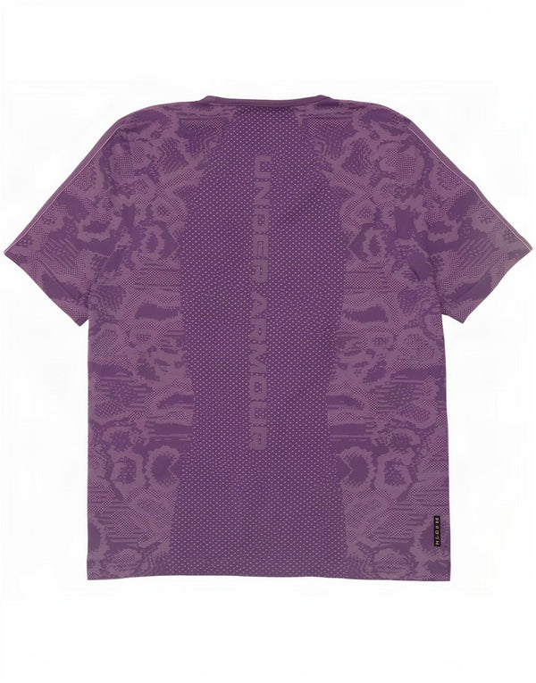 Under Armour Womens Heat Gear Graphic T-Shirt Top UK 18 XL Purple