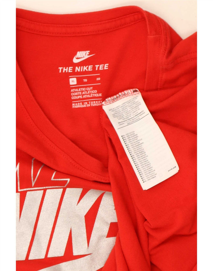 Nike Herren-T-Shirt mit Grafik, XL, rote Baumwolle