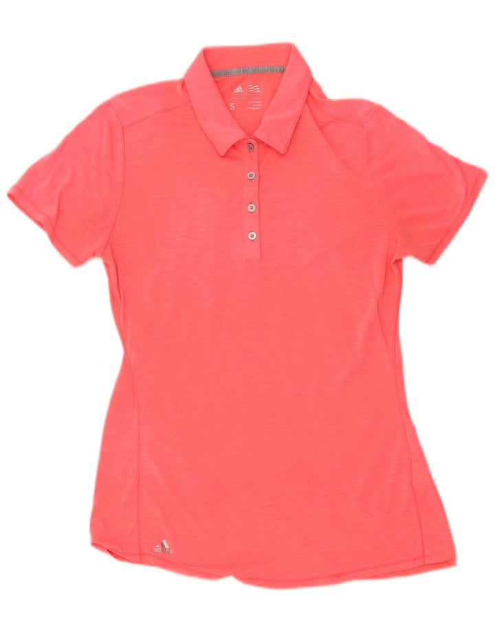 Adidas Damen Poloshirt UK 10 Small Rosa Polyester