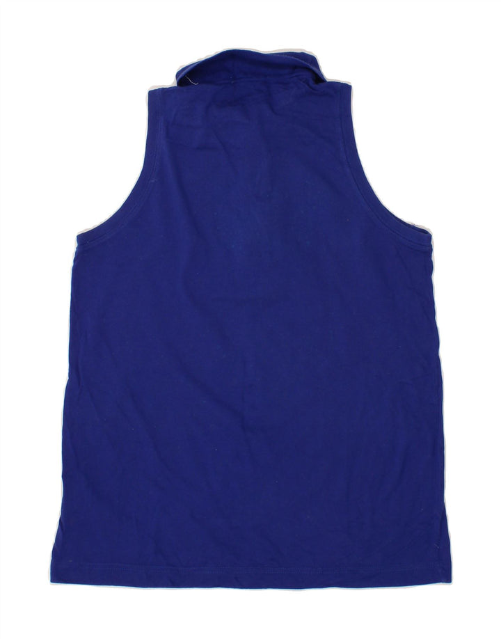 SERGIO TACCHINI Womens Sleeveless Polo Shirt IT 44  Medium Blue Cotton Vintage Sergio Tacchini and Second-Hand Sergio Tacchini from Messina Hembry 